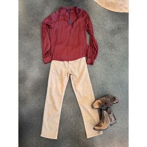 MOTHER The Tomcat Ankle Jeans Womens Size 24 High Rise Straight Leg Beige Tan